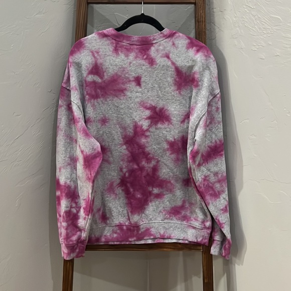 Gray and Pink Tie-Dyed Crewneck - Picture 2 of 2